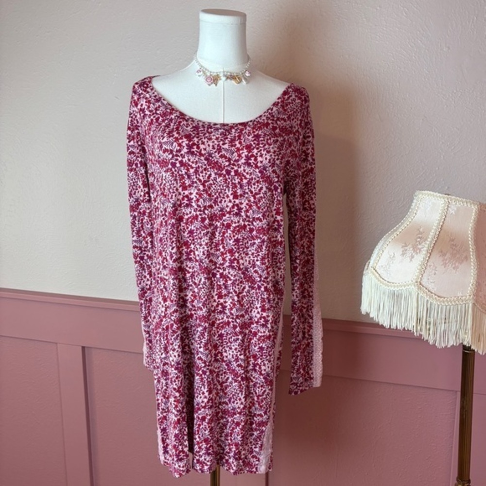 Victoria's Secret VS floral lace pink mini slip dress sleep 2019 xs modal pink